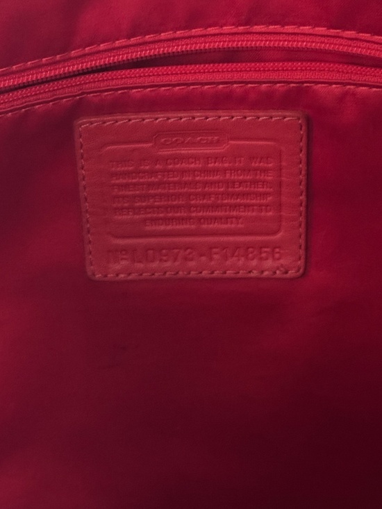 Coach Horse Carriage Field Tote 30 Oxblood Cranberry 89143  Coach F14856 Horse & Carriage Large Tote Bag Red Trim Canvas Shoulder Purse